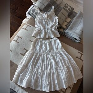 Bonpoint girls white skirt set, size 10A